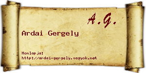 Ardai Gergely névjegykártya
